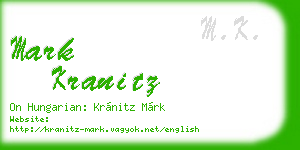 mark kranitz business card